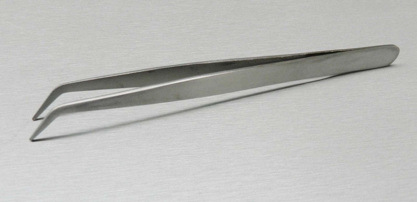 Tweezers Bent Tip Tweezer 45 Degree Bent Smooth Tips Jewelry Bead Hobby & Crafts 7" by JTS