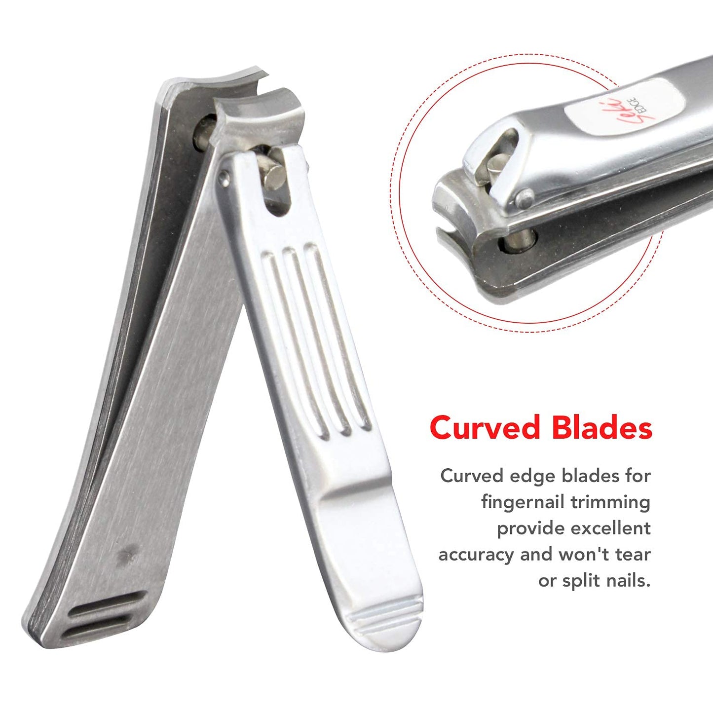 Seki Edge Nail Clippers (SS-106) - Stainless Steel Fingernail Clippers for Men & Women - Sharp Cutting Edges for Thick Nails - Professional & Home Use
