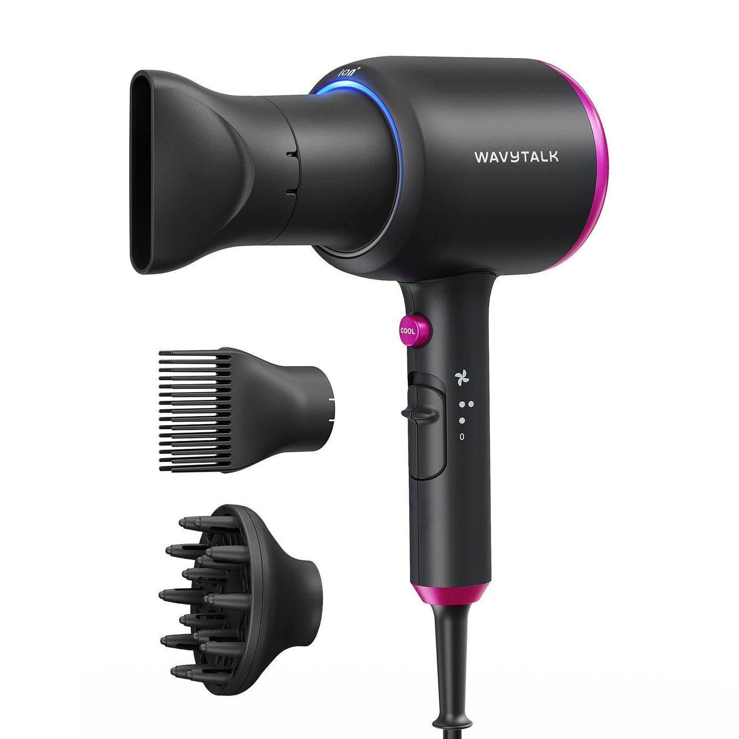 Wavytalk Hair Dryer with Diffuser, Blown Away Ionic Hair Dryer for Curly Hair with Comb, 1875W Fast Drying Blow Dryer with Ceramic Technology, 3 Beauty and Personal Care wavytalk Default Title