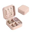 CARURLIFF Mini Jewelry Travel Case,Small Travel Jewelry Organizer,Travel Portable Jewelry Case for Ring, Pendant, Earring, Necklace, Bracelet…