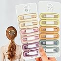 YOBEYI French Hair Barrettes, 12 Pcs Big Snap Matte Finish Hair Clips for Styling Accessories - Macaron Color, Hold Thick Hair Perfectly in Place