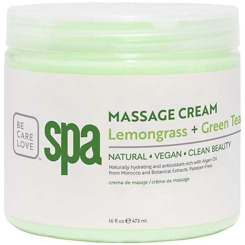 BCL SPA Massage Cream organic Lemongrass + Green Tea body lotion with shea butter, aloe vera, peppermint, argan and jojoba oils body cream to soothe