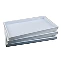 Regal Pak 3-Piece 1-Inch Deep White Full Size Plastic Stackable Jewelry Tray 14 3/4 X 8 1/4 X 1H
