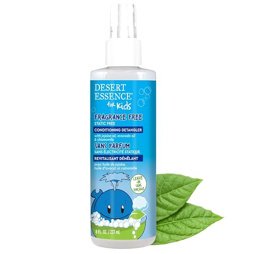 Desert Essence Kids Conditioning Detangler Spray 8.0 fl oz - Vegan, Gluten-Free. Cruelty-Free - Leaves hair smooth, shiny and easy to comb through