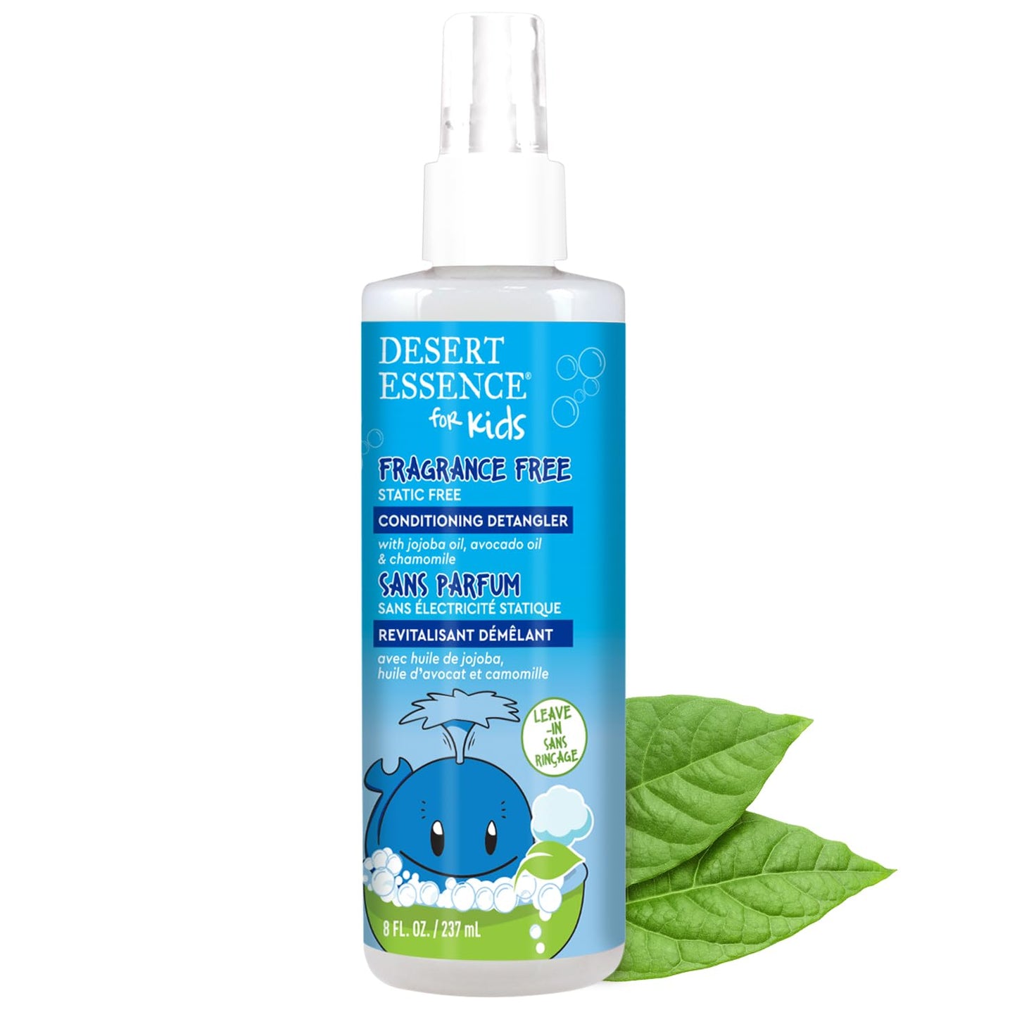 Desert Essence Kids Conditioning Detangler Spray 8.0 fl oz - Vegan, Gluten-Free. Cruelty-Free - Leaves hair smooth, shiny and easy to comb through