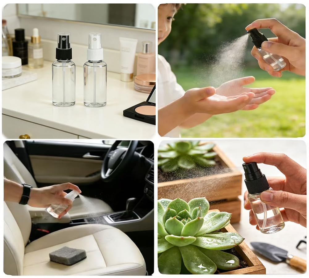 Lekroos 1 Oz Travel Spray Bottles, Thickened Reusable Refillable Plastic Sprayers 2 Pack Beauty and Personal Care Lekroos