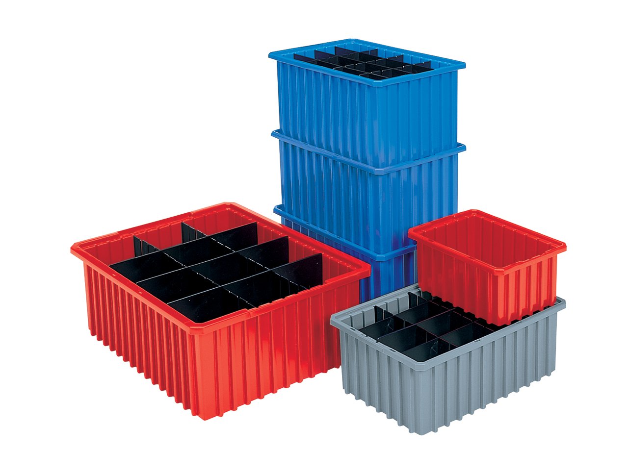 Akro-Mils 33164 Akro-Grid Plastic Slotted Dividable Modu Box Stackable Grid Storage Tote Container, (16-1/2-Inch L x 10-7/8-Inch W x 4-Inch H), (12…