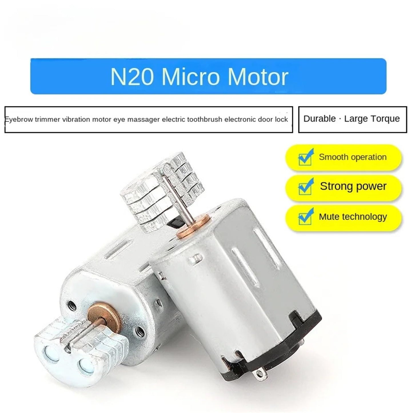 DIOBFZFY 1Pcs N20 Electronic Starter Eyebrow Trimmer Vibration Electronic Starter Eye Massager Toothbrush Electronic Door Lock Miniature DC Electronic Beauty and Personal Care DIOBFZFY