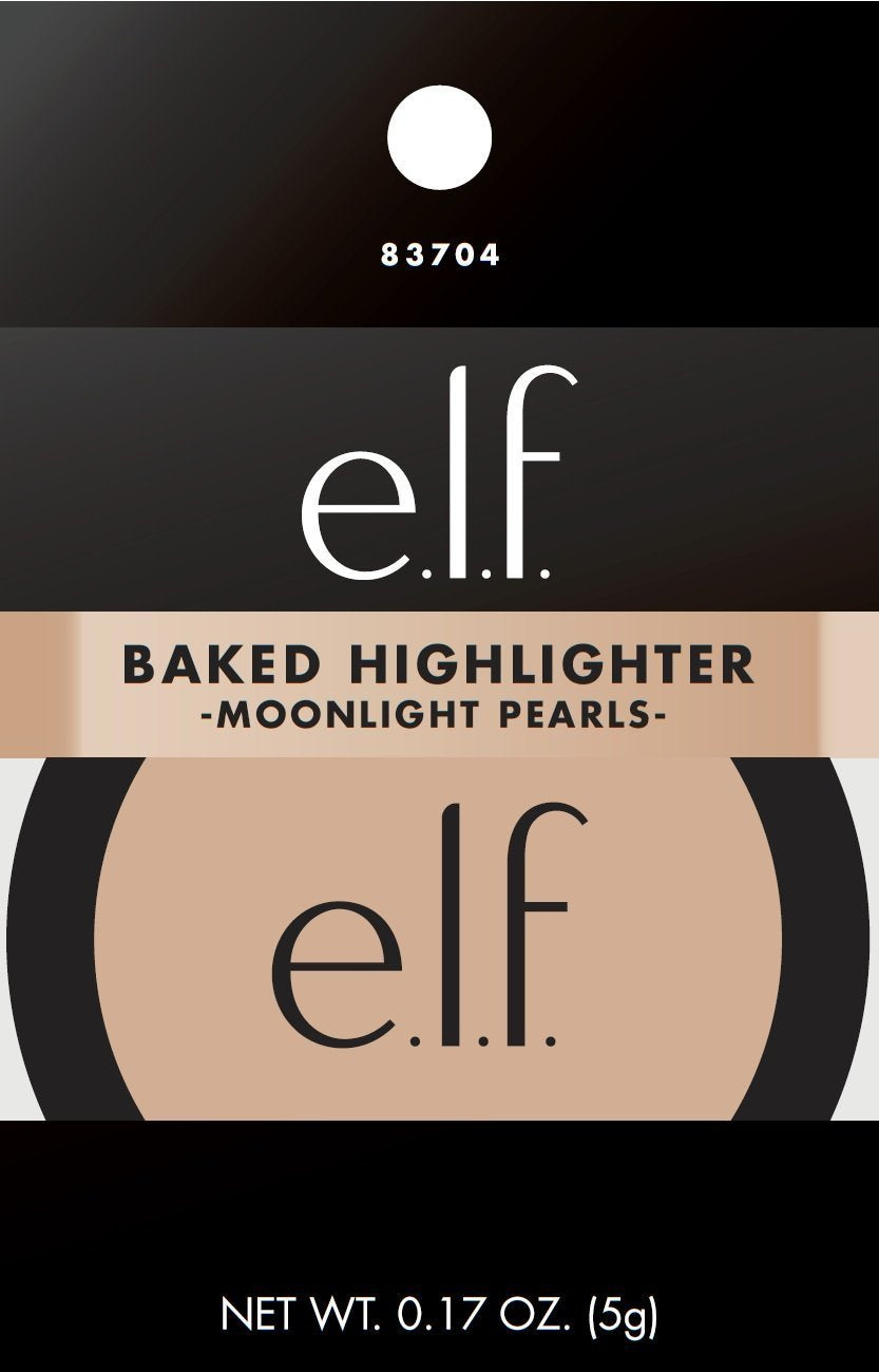 e.l.f., Baked Highlighter, Sheer, Shimmering, Hydrating, Blendable, Glides On, Creates a Radiant Glow, Nourishes, Moonlight Pearls, Infused
