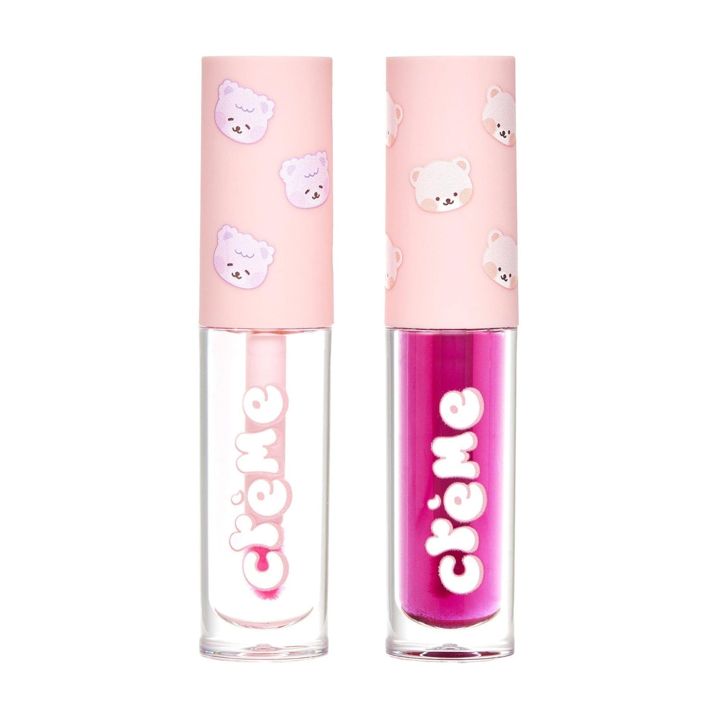 The Crème Shop Boba Bears High-Shine Tinted Lip Oil Duo - Indulge in Juicy Lips with Vitamin E Infusion - Long-Lasting Moisture - Lightweight Comfort