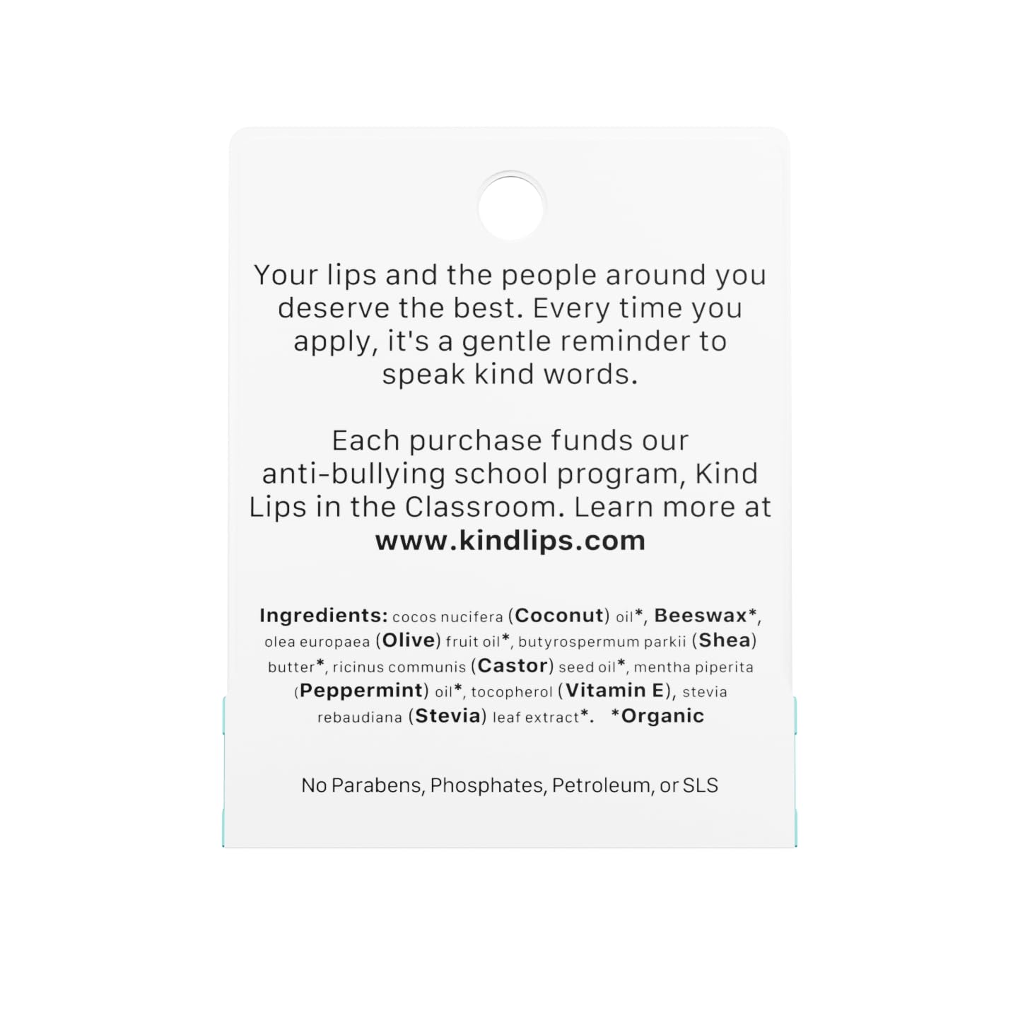 Kind Lips Organic Sweet Mint Lip Balm 5-Pack - Cooling, Refreshing Lip Care for Dry Lips • 100% Natural, Clean, Gluten-Free, Grain-Free • Made in USA