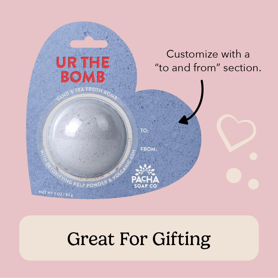 PACHA SOAP Co. Bath Bomb Cards, UR The Bomb, 3-Pack - Scents of Sand & Sea, Nourishing, Moisturizing, Naturally Derived & Handcrafted in The USA