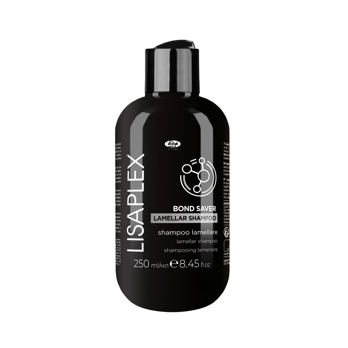Lisap Lisaplex Bond Saver Lamellar Shampoo for All Hair Types - Damaged Hair Repair, Care & Strengthen, Sulfate Free, 8.45 fl oz
