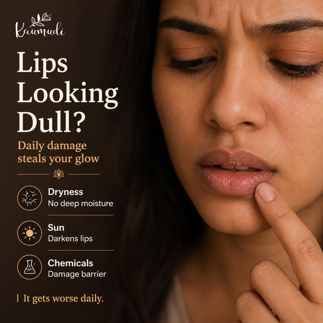 Kaumudi Handmade & Natural Lip Balm for Women & Men with Rose Damascena & Saffron Essential Oil (Cacao Lip) Beauty and Personal Care Kaumudi