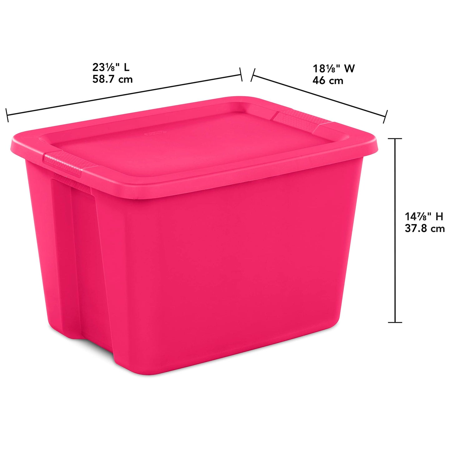 CNEIESD 18 Gallon Storage Tote with Lid, Fuchsia Bloom, Stackable Container with Handles, Set of 8