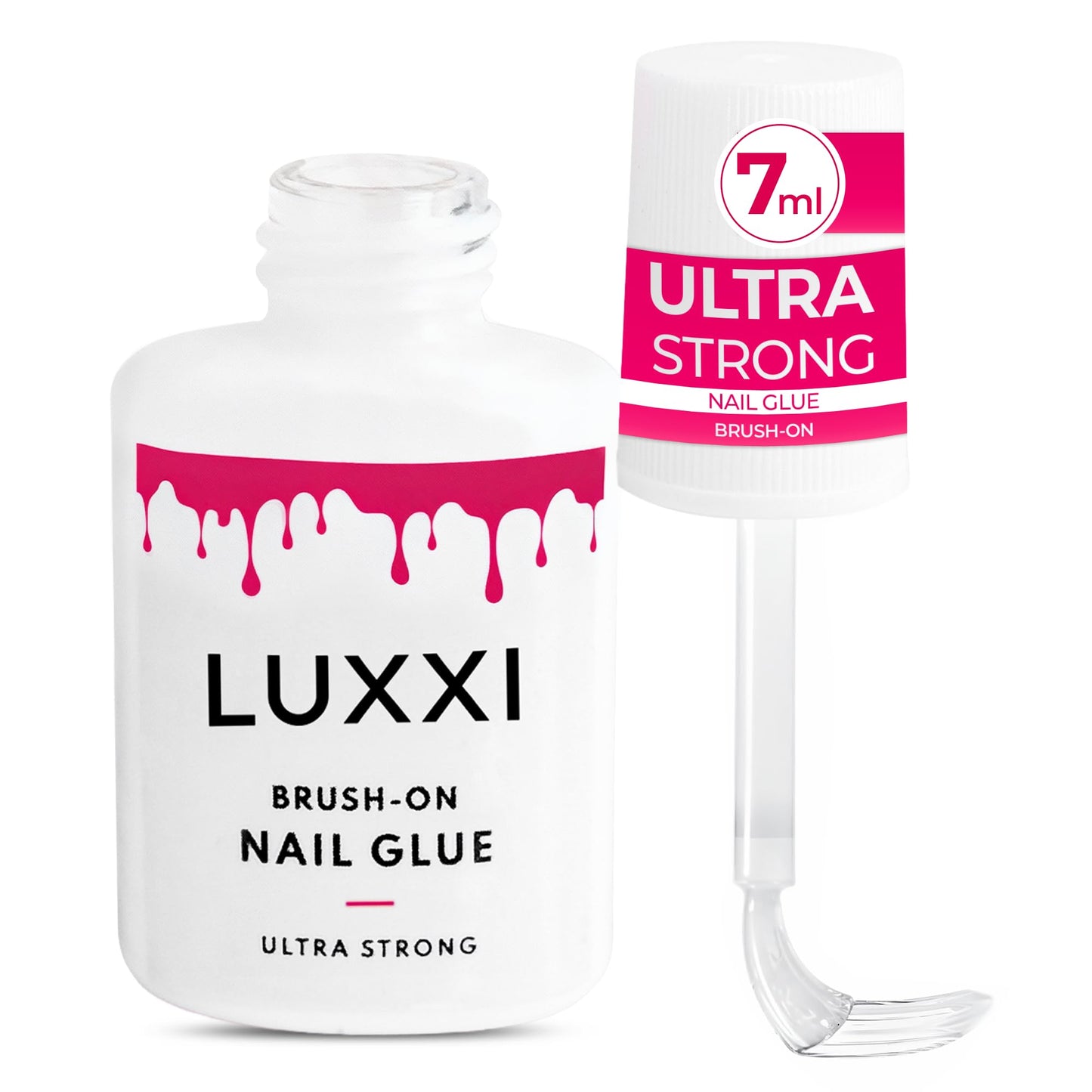 LUXXI Brush On Nail Glue for Press On Nails - Precision Applicator, Quick Air Dry Adhesive for Nail Tips, Artificial & Acrylic, Long Wear Hold, No Uv Beauty and Personal Care LUXXI Default Title