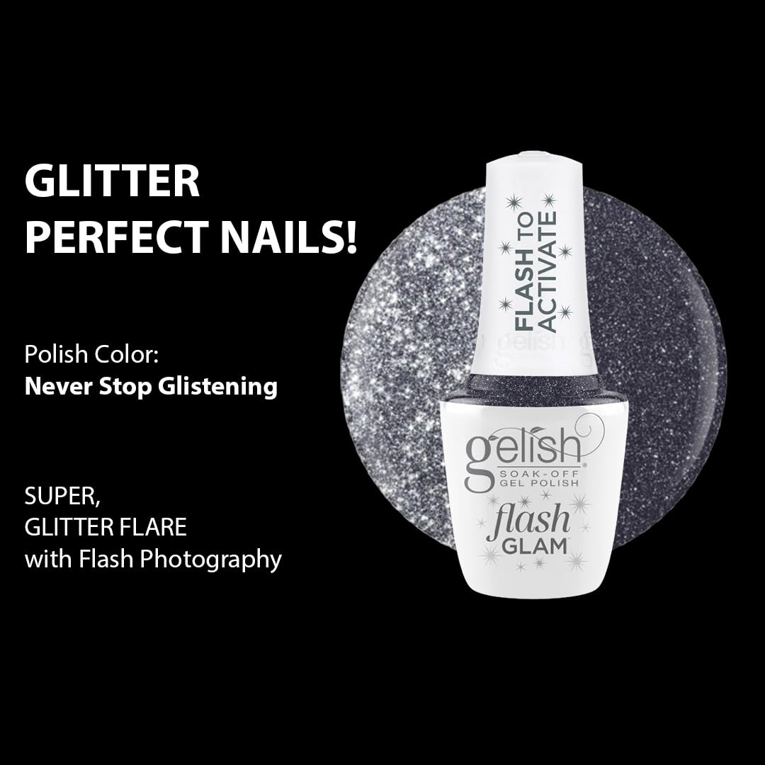 Gelish Flash Glam Sparkling Glitter Gel Polish - Never Stop Glistening, 15 mL Beauty & Personal Care Gelish