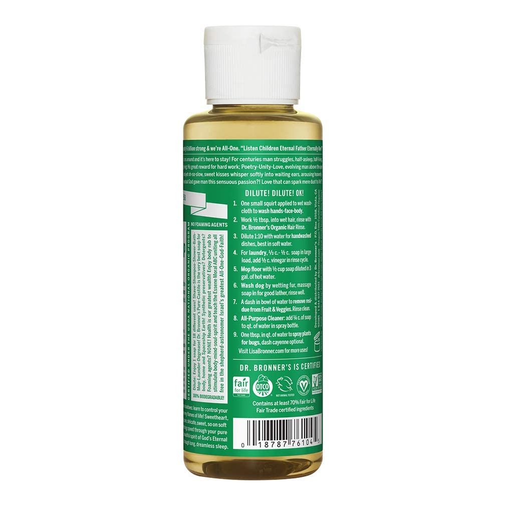Dr. Bronner's - Pure-Castile Liquid Soap (Almond, 32 ounce) - Made with Organic Oils, 18-in-1 Uses: Face, Body, Hair, Laundry, Pets and Dishes