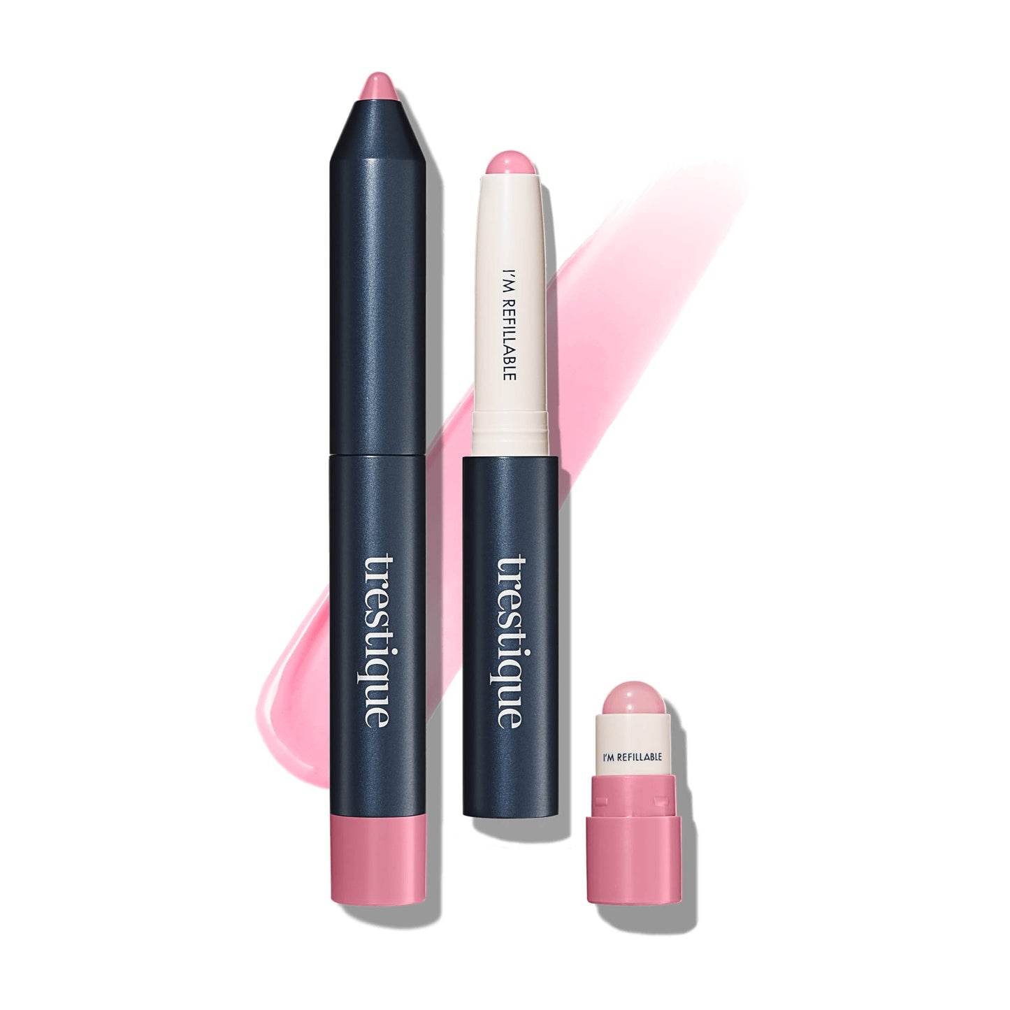 TRE'STIQUE trestique Prime And Shine Lip Crayon, Refillable Shiny Lipstick With Built-in Lip Primer, Clean Beauty Makeup, Lipstick For Women, 2-in-1