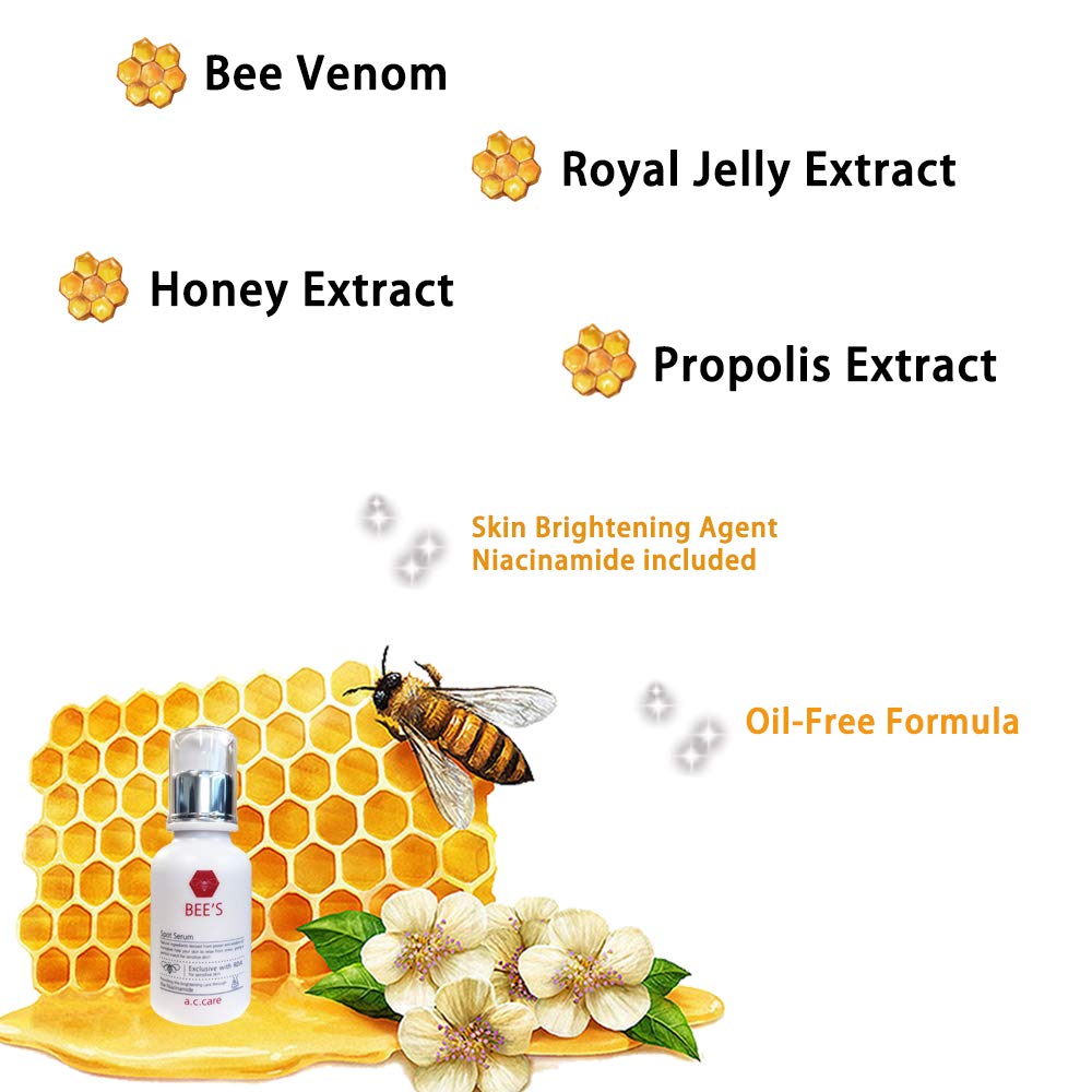 A.C Care Bee's Spot Serum For Sensitive Skin with Bee Venom Honey Royal Jelly Propolis Extract