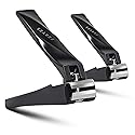 FERYES Nail Clippers with Catcher 2 PCS Set, No Splash Fingernail Clipper and Toenail Clipper, Stainless Steel Nail Cutters - W/Black Metal Case