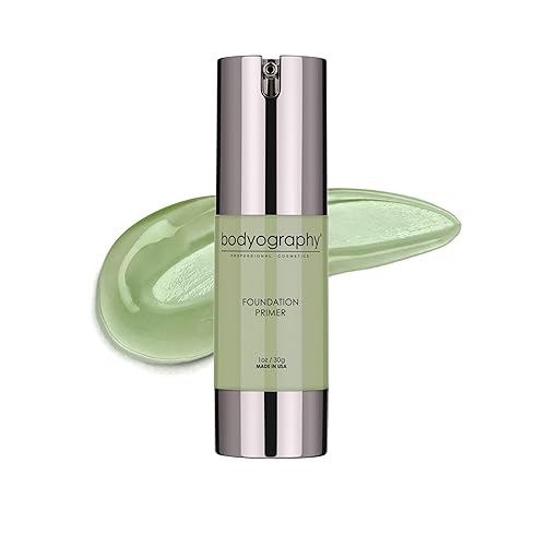 BODYOGRAPHY - Foundation Primer (Green): Flawless Anti-Aging Salon Makeup Primer w/Vitamin E, A, Jojoba, Grapeseed Oil | Control Shine | Gluten-Free