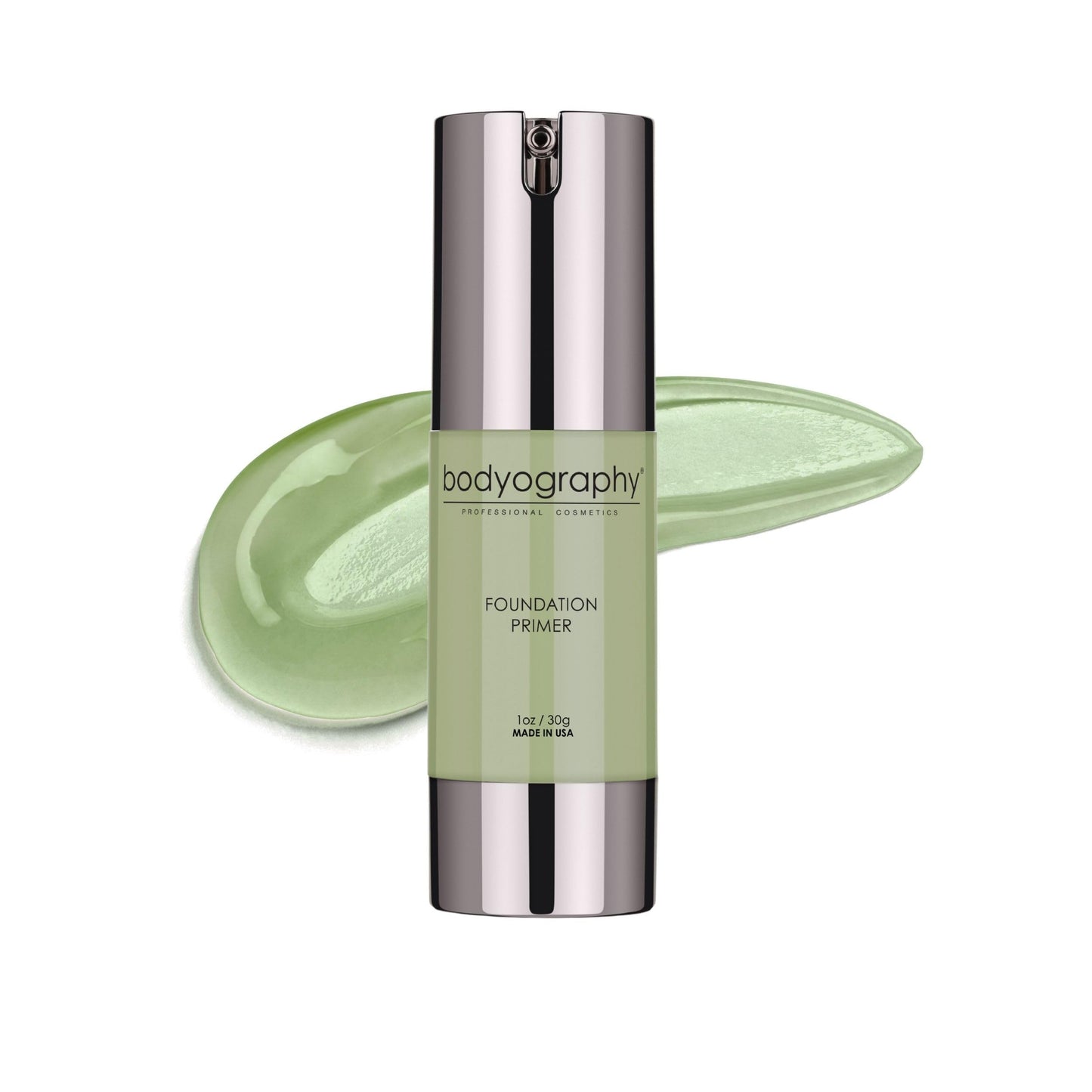 BODYOGRAPHY - Foundation Primer (Green): Flawless Anti-Aging Salon Makeup Primer w/Vitamin E, A, Jojoba, Grapeseed Oil | Control Shine | Gluten-Free