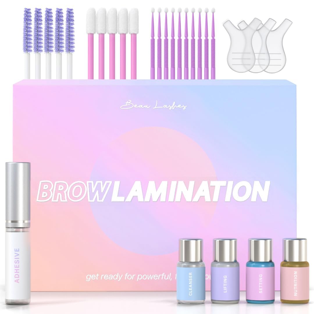 Brow Lamination Kit by Beau | Professional Eyebrow Lamination Kit with Keratin Conditioning | Instant DIY Eye Brow Lift Kit for Fuller, Thicker