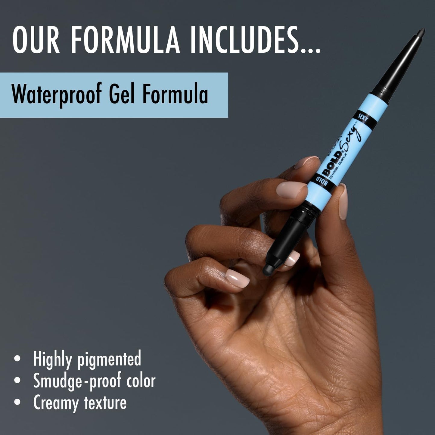 Black Radiance Bold & Sexy Gel Eyeliner,Waterproof Dual-Ended Retractable, Buildable & Blendable Smudge-Proof Smooth Matte Finish, Cruelty-Free