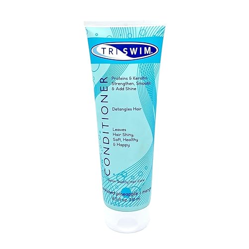 TRISWIM Swim Conditioner 8.5oz | Hydrates, Strengthens & Smooths Hair | Repairs Damage from Chlorine, Bromine & Saltwater | Protein & Keratin Formula