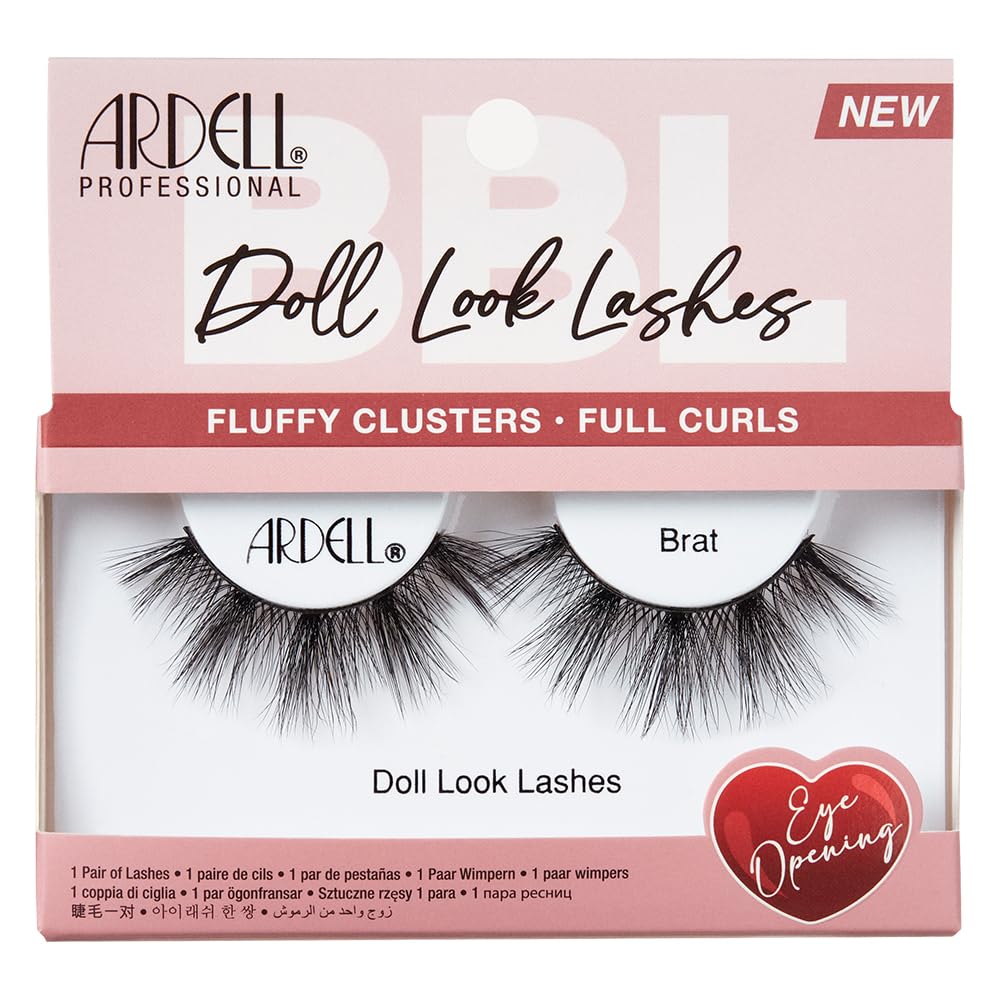 Ardell Doll Look Lashes, Brat Style - Fluffy Doll Eyelashes with Full Curls, Eye-Opening Doll Eye Lashes Strip, 1 Pack