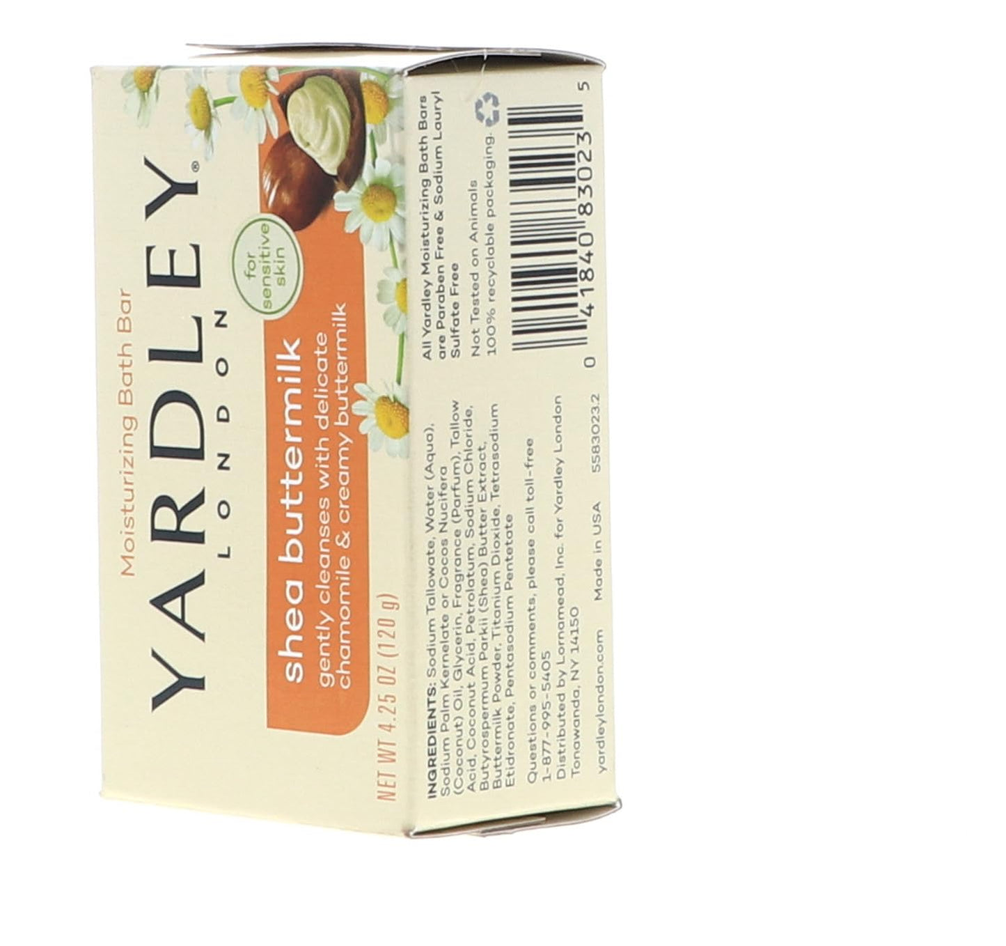 Yardley Shea Buttermilk Bath Bar 4oz 4 Pack
