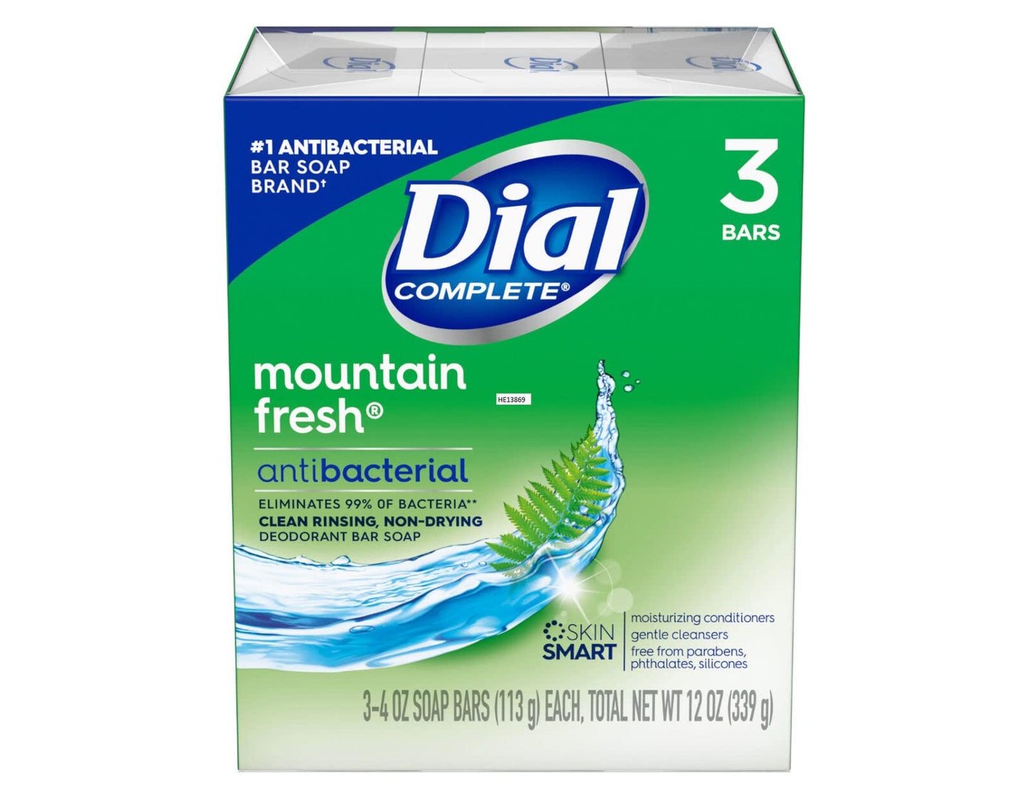 Dial Mountain Fresh Antibacterial Deodorant Bar Soap 3, 4 oz Soap Bars (Packs of 6)