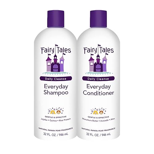 Fairy Tales Daily Cleanse Everyday Kids Shampoo + Conditioner set - Gentle Natural Defining Product, Tangle Free, Moisturizing and Hydrating, Clean +