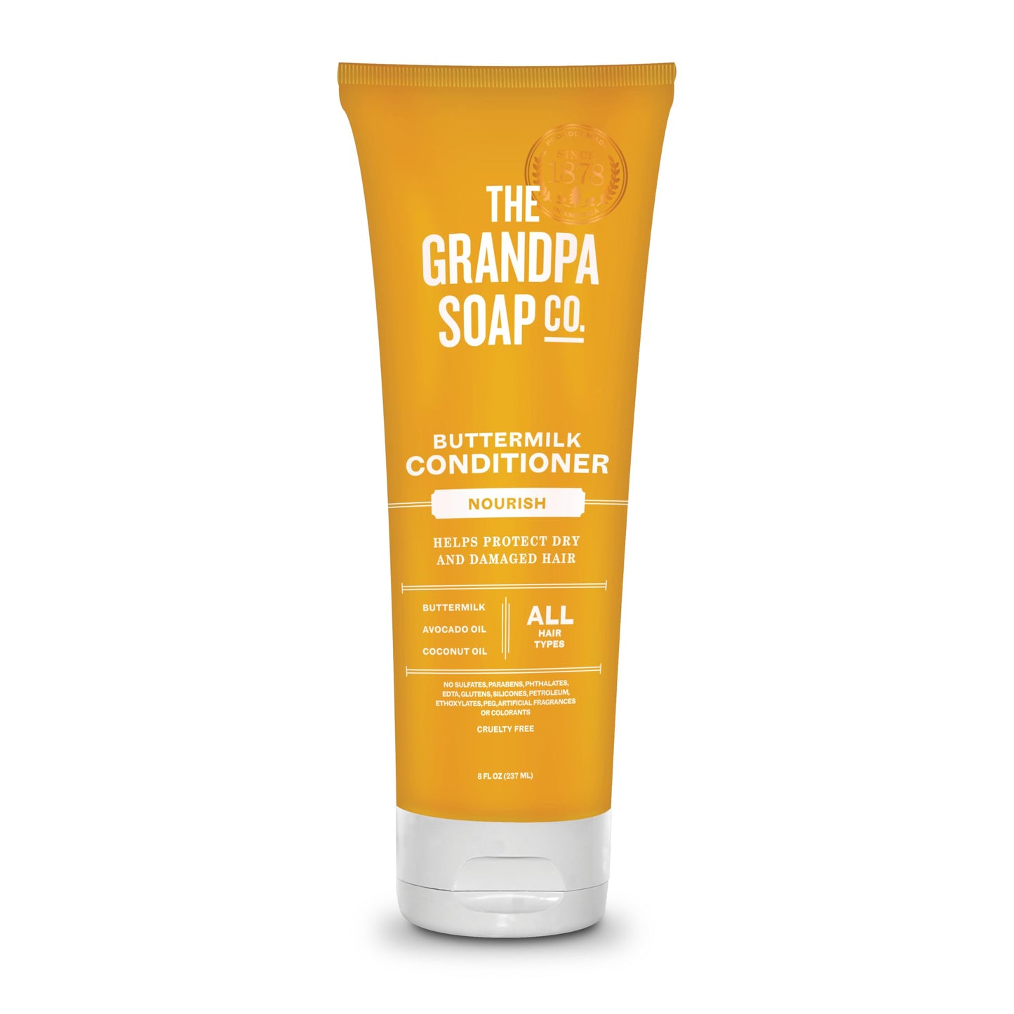 The Grandpa Soap Company Buttermilk Conditioner - Nourishing Formula to Help Strengthen and Hydrate Hair, With Coconut Oil & Silk Protein, Sulfates