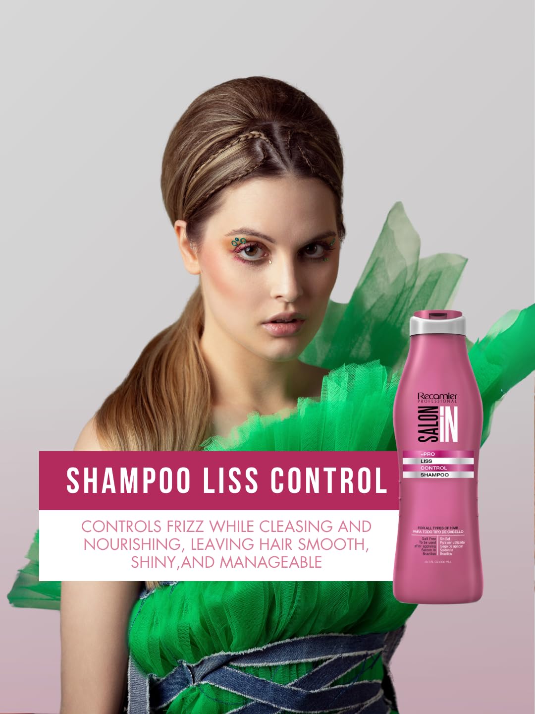 Salon In by Recamier | Liss Control Hair Shampoo & Conditioner Set | Hair Care Set | 33.8 fl oz / 1000 ml