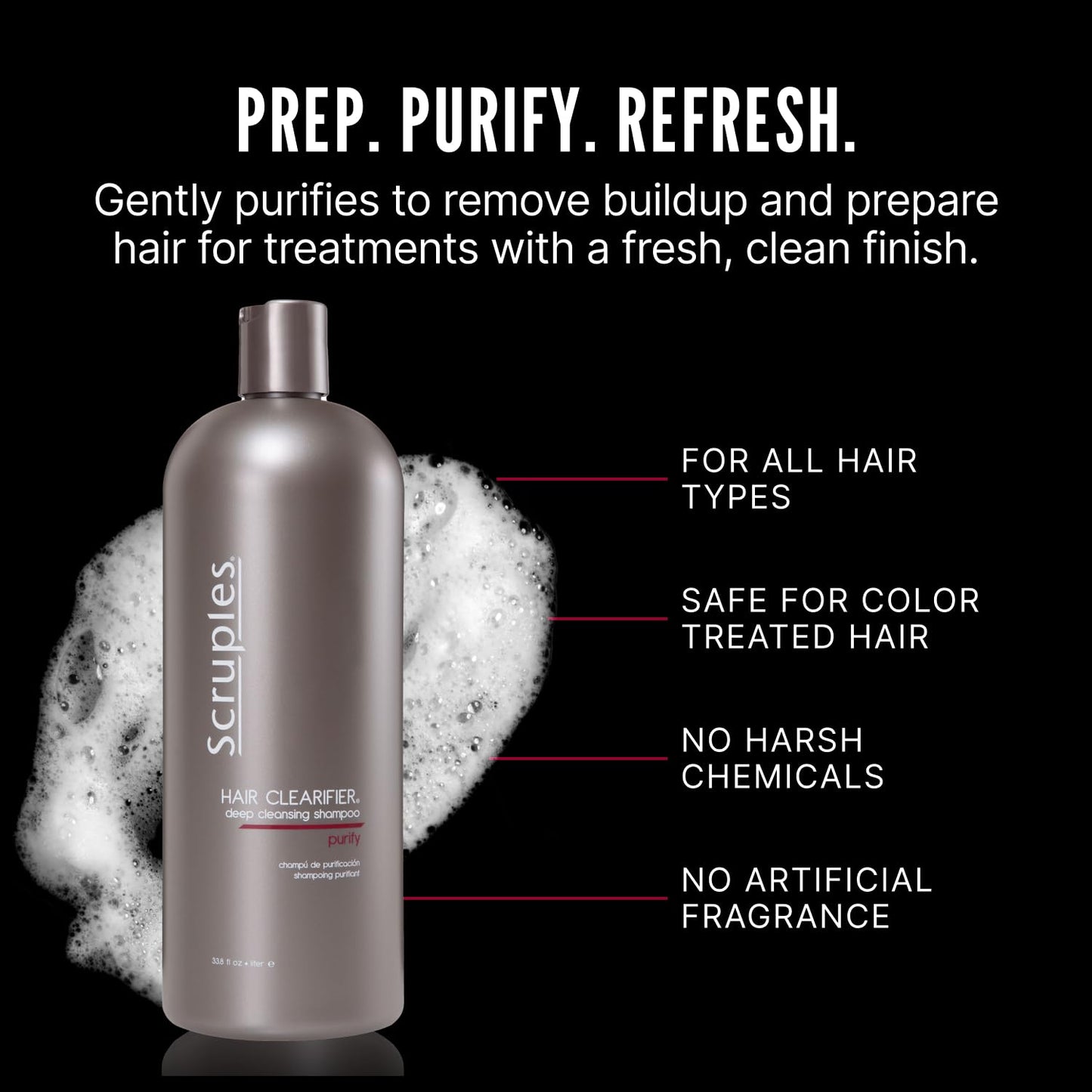 Scruples Hair Clearifier Shampoo - Professional Grade Deep Cleansing Shampoo - Clarifying Agents Remove Metals, Minerals and Chlorine - Detox