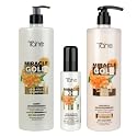 Tahe Miracle Gold Kit For Frizz Control - Shampoo 1000ml + Mask 1000ml + Styling Cream 100ml