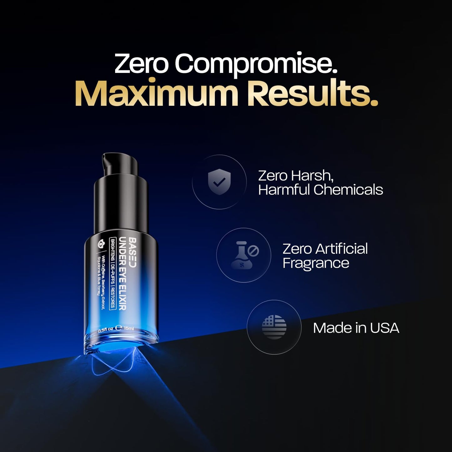 BASED Under Eye Elixir, Hydrating & Refreshing Formula, Simple. Effective. Based. 0.5 fl oz, Pack of 1 Beauty and Personal Care BASED BODYWORKS