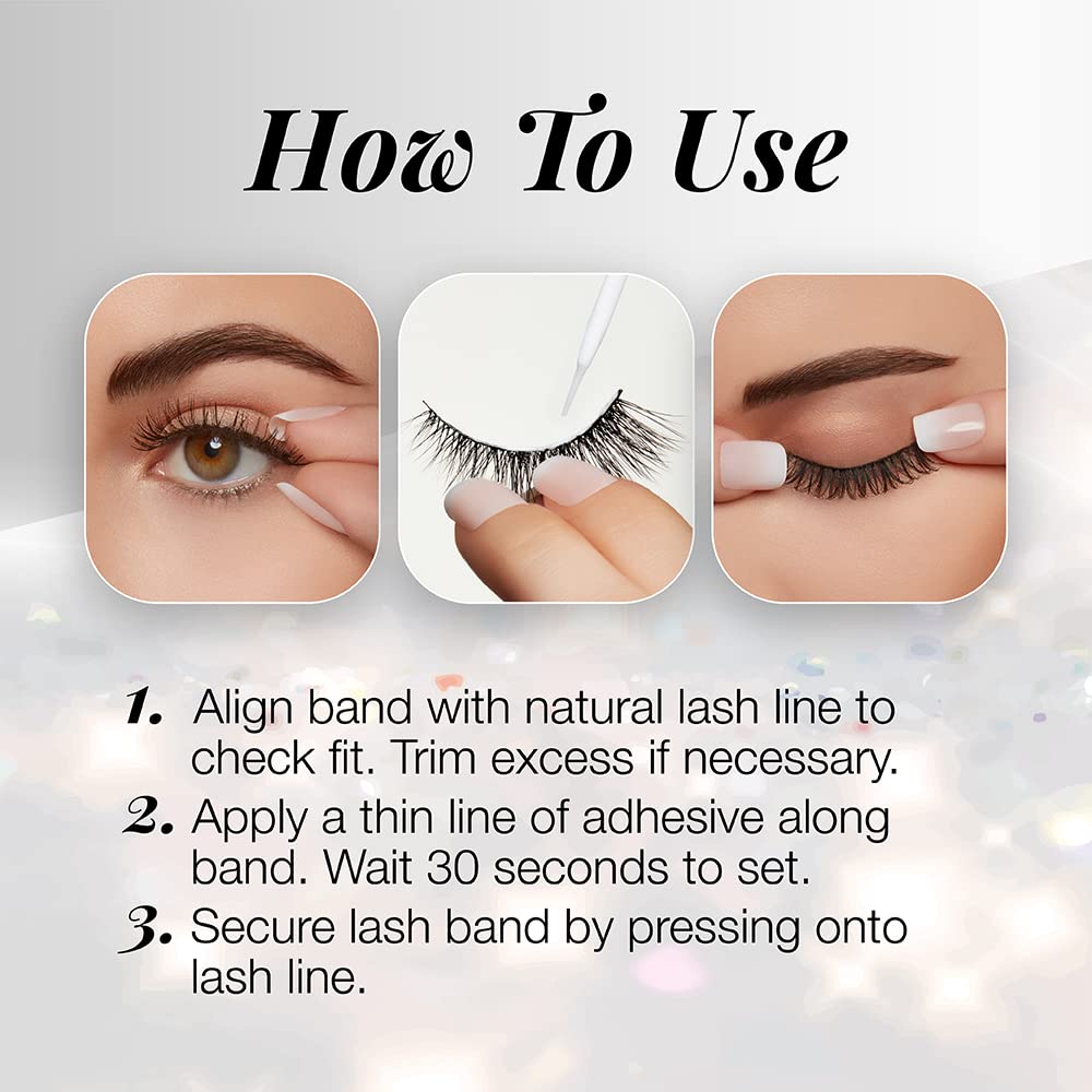 Ardell 3D Faux Mink Lashes 863 - Multi-Dimensional Lashes Natural Look Wispy Finish with Invisiband, 1 Pair
