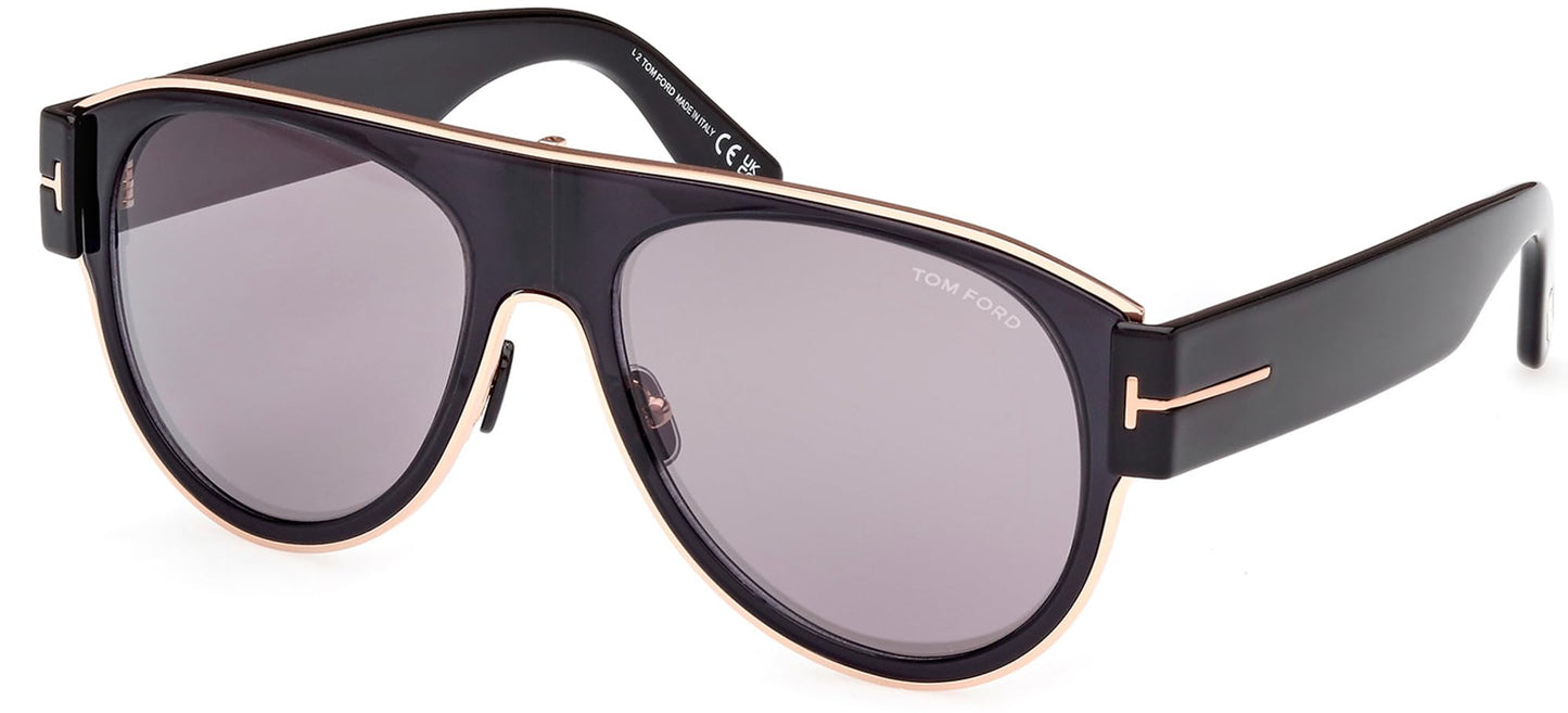 Tom Ford Sunglasses FT 1074 Lyle- 02 01C Shiny Rose Gold, Transp Grey, Black, t