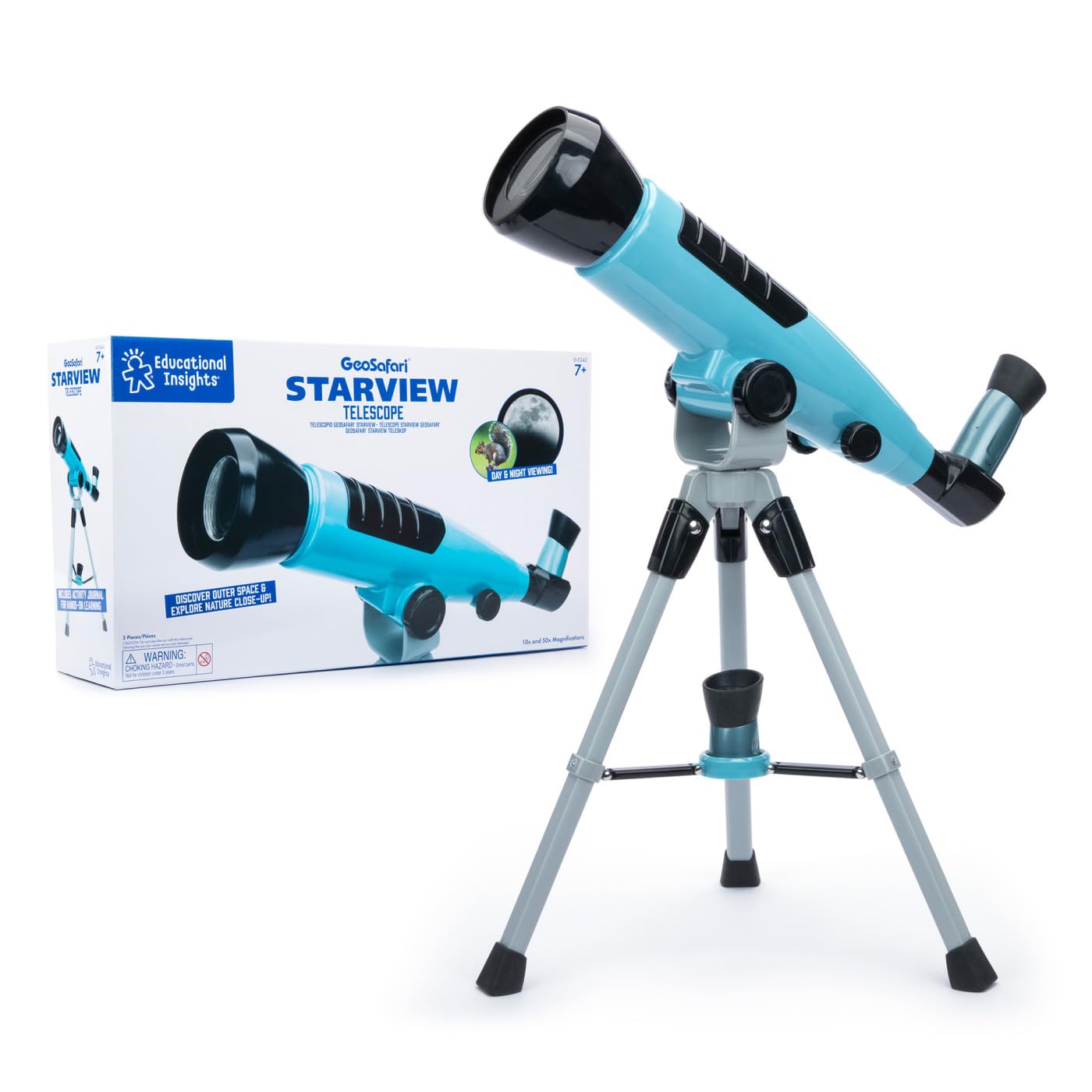 Educational Insights GeoSafari Starview Telescope – Beginner Kids Astronomy & Stargazing Science Set, Space Discovery STEM Gift for Ages 7+
