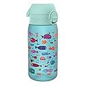 ION8 Small Water Bottle, 350 ml/12 oz, Leak Proof, Easy to Open, Secure Lock, Dishwasher Safe, BPA Free, Carry Handle, Hygienic Flip Cover, Easy