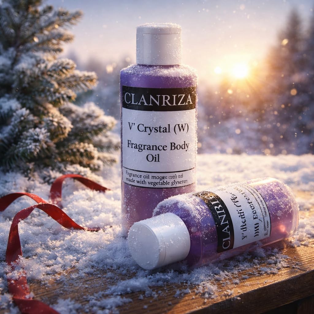 CLANRIZA 1 Fl Oz V' Crystal Natural Fragrance Body Oil, Long-Lasting Perfume Oil For Women, Scented Essential Body Oil for Daily Use, Lightweight