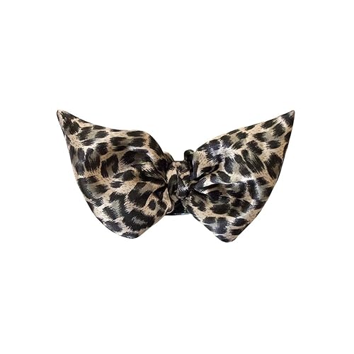 Mia Jaw Clamp, Cloth Covered Hair Clip w/Black + White Leopard Bow, for Women, Girls, Updos, French Twists 1pc