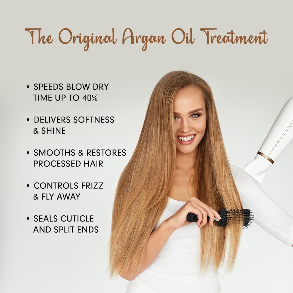 DermOrganic Original Argan Oil of Morocco Leave-In Hair Treatment - Repairs, Protects, Shines, Smooths, 4 oz (1 Pack)