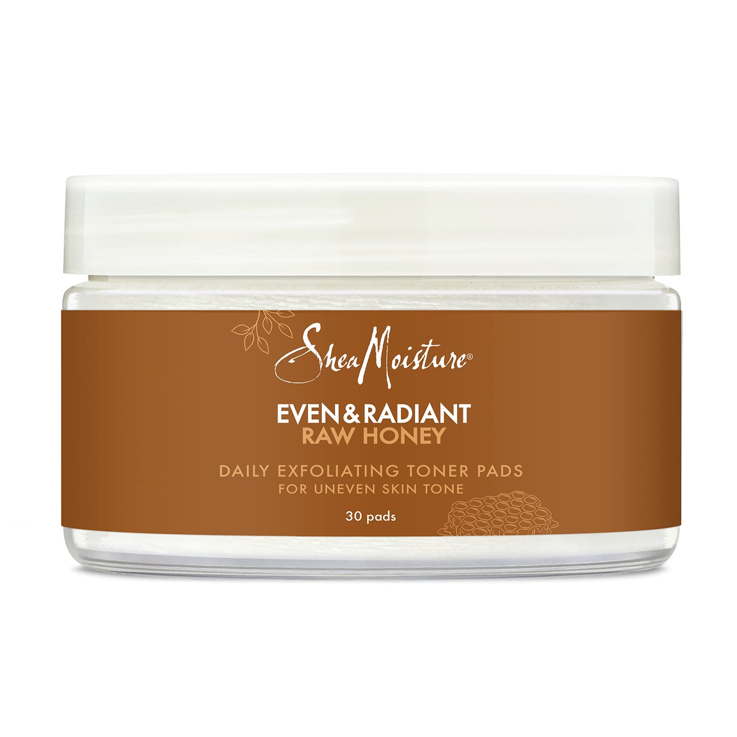 SheaMoisture Even and Radiant Face Pads For Uneven Skin Tone and Dark Spots Daily Exfoliating Toner Pads With Raw Honey 30 Count