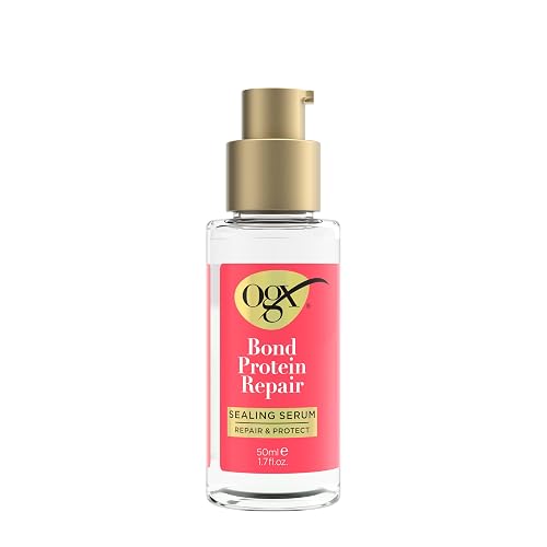 OGX Repair & Protect Bond Protein Repair Sealing Hair Serum, Formulated without Parabens, Frizz Treatment, 1.7 fl. oz