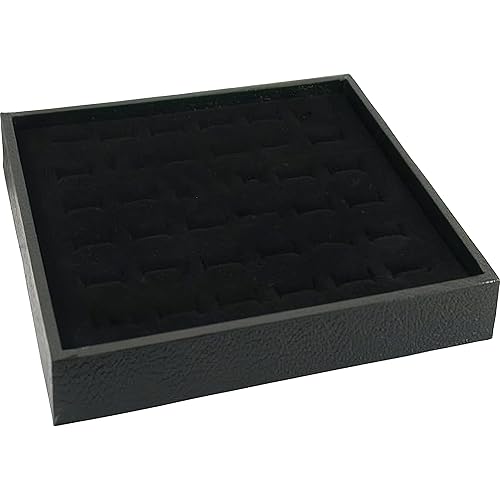 FindingKing Jewelry Display Case Box 36 Ring Velvet Insert New