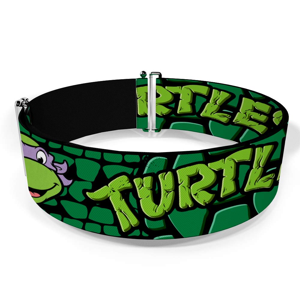 Buckle-Down Women's Cinch Belt Classic TMNT Faces Turtle Shell 28 to 52 Inch, Multicolor